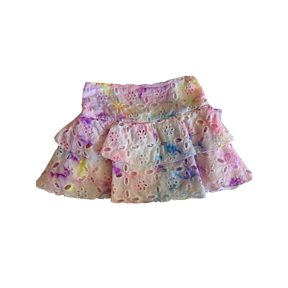 FBZ Flowers By Zoe Girls Tie-dye Tiered Ruffle Eyelet Skirt 5T